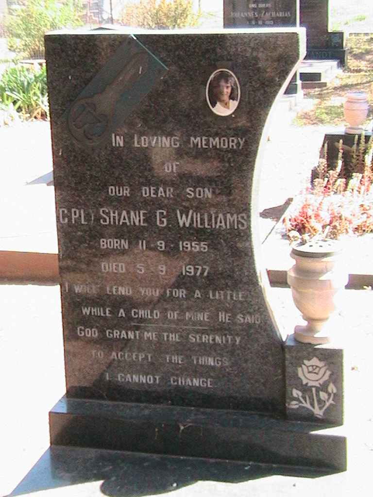 Photo from /search/photos/South Africa/Gauteng/THABA TSHWANE (NEW) MILITARY CEMETERY/williams_sg.JPG